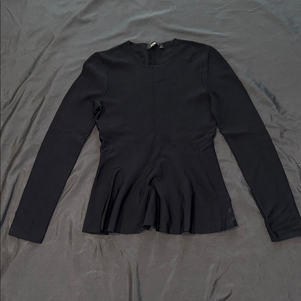 Theory Classic Black Long Sleeve Blouse